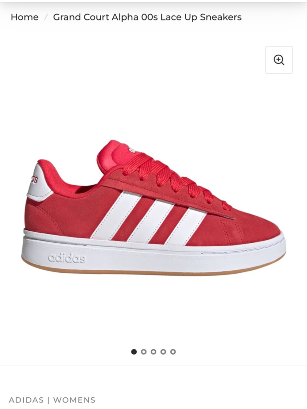 adidas Red and White Classic Court Sneaker